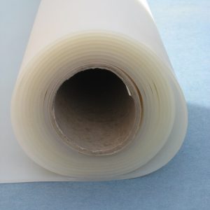 Translucent Silicone rolled up on blue background